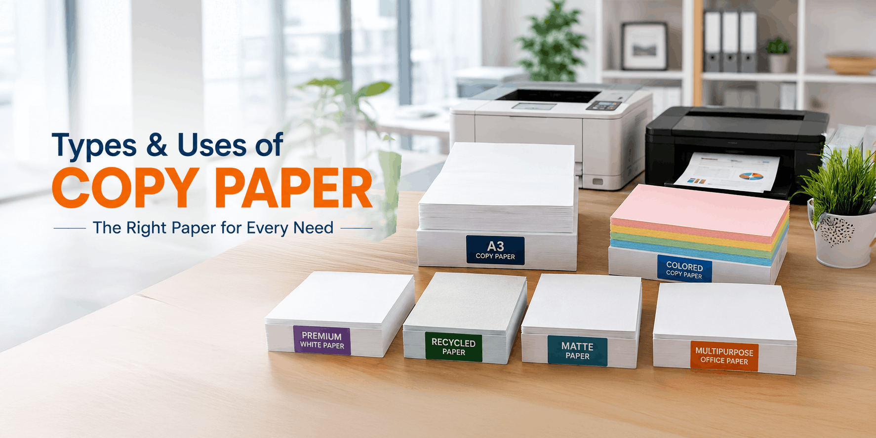 Copy paper buying guide showing different GSM paper and top office paper brands